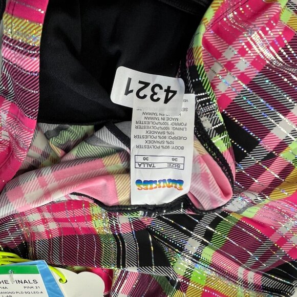 The Finals Womens 36 Pink Plaid Swim‎ Shorts Diamond Bottom New $31.99 - Picture 6 of 7